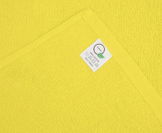 Softolle Salon Towels – Pack of 24 (16"x27") 100% Cotton Ring Spun – Ultra Soft, Highly Absorbent Hand Towels – Bulk for Spa, Gym & Salon (Yellow)