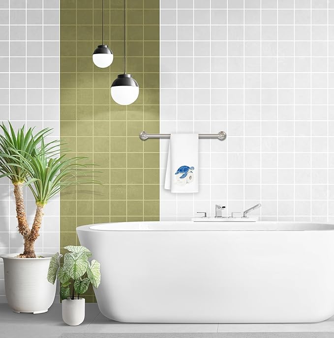 Sea Turtle Hand Towels - Sea Turtle Gifts for Women Men, Turtles Bathroom Decor for Toddler Boys Girls Kids, Coastal Nautical Beach Blue Turtles Decorative Hand Towels for Kitchen, 16x24 in