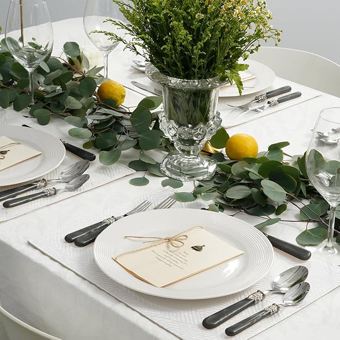 20 Pieces 18/10 Stainless Steel Elegant Silverware Set for 4,Vintage Flatware Set,Dishwasher Safe (20, Grey)