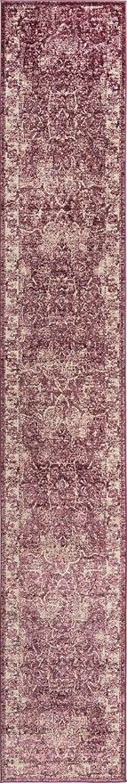 Unique Loom Isabella Collection Area Rug - Adjani (2' 7" x 16' 5" Runner, Purple/ Ivory)