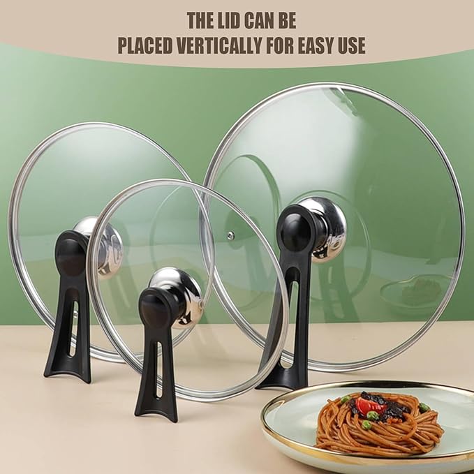 11 Inch Pan Lid, Universal Pot Lid, Support Vertical Placement, 4mm Clear Tempered Glass, Compatible with Dishwasher and Ovens