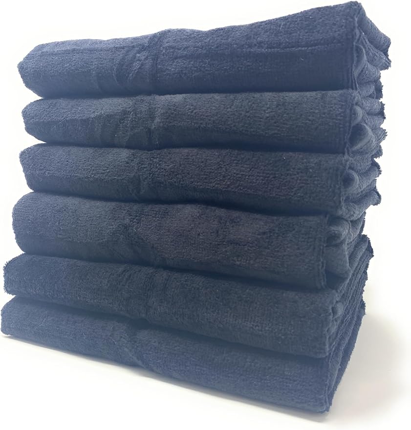 16x26 | 3-Pack | Terry Velour Towels, Bath Towels, Washcloths | Cotton | Face Towels, Bathroom use, Gym and spa Towel | Bathroom Towels (Black, 3)
