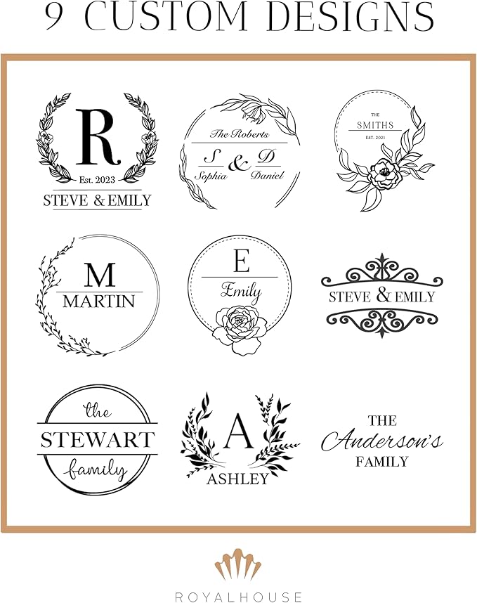 RoyalHouse Personalized Round Cheese Board, Custom Engraved Bamboo Charcuterie Board, Ideal for Weddings, Bridal Showers, and Special Occasions