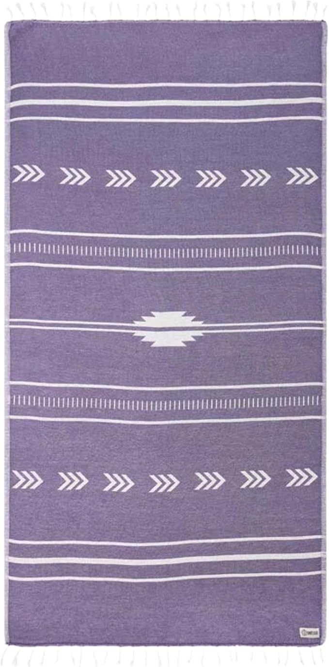 Sand Cloud Turkish Beach Towel - Sand Free - 100% Organic Turkish Cotton Yarn - Quick Dry Towel for Beach, Picnic, Blanket or Bath Towel - As Seen on Shark Tank - Santa Fe (Purple)