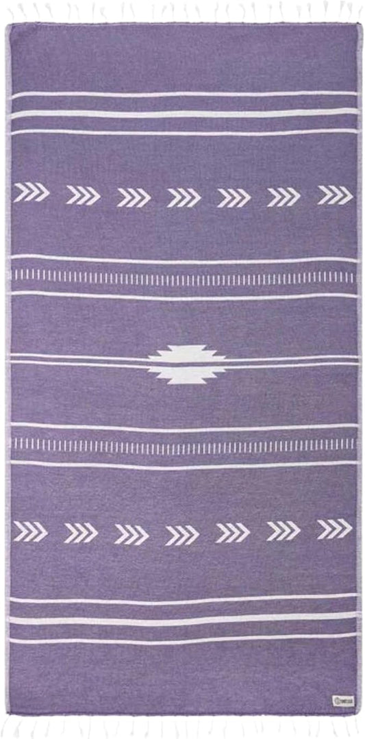 Sand Cloud Turkish Beach Towel - Sand Free - 100% Organic Turkish Cotton Yarn - Quick Dry Towel for Beach, Picnic, Blanket or Bath Towel - As Seen on Shark Tank - Santa Fe (Purple)
