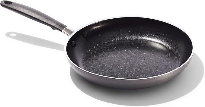 OXO 10” Non-Stick Every Day Frying Pan, BPA-Free Comfort Grip Silicone Handle, Dishwasher & Oven Safe, PFAS-Free Ceramic Skillet, Black