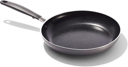 OXO 10” Non-Stick Every Day Frying Pan, BPA-Free Comfort Grip Silicone Handle, Dishwasher & Oven Safe, PFAS-Free Ceramic Skillet, Black