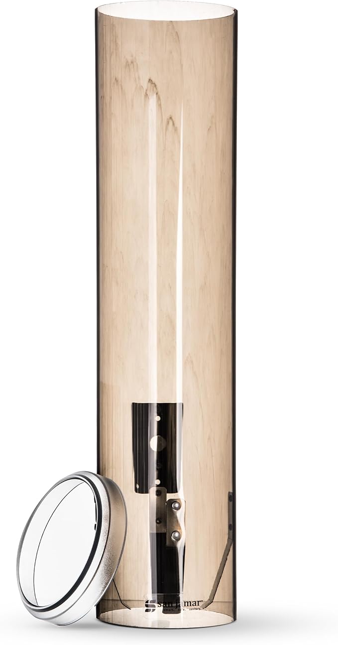 San Jamar Large Pull-Type Cup Dispenser 6-12 Oz. Flat Cups, 4.5 - 7 Oz Cone Cupz with Flip Cap for Restaurants, Home, and Office, Plastic, 16 Inches, Brown