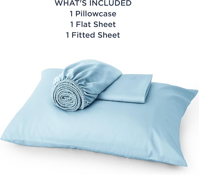 Bedsure Cooling Sheets Twin, Rayon Derived from Bamboo, Breathable & Soft Twin Sheets Set, Deep Pocket Up to 16 Inches, Hotel Luxury Silky Bedding for Hot Sleepers, Aqua