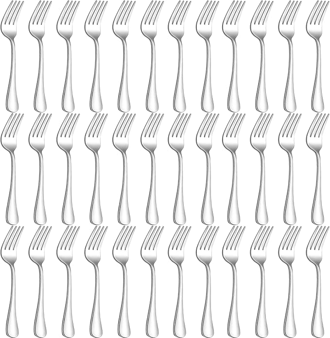 36 Piece Dinner Fork Set (8 Inches) - Premium Stainless Steel Silverware Forks -Table Forks, Metal Forks for Home or Restaurant, Mirror Polished And Dishwasher Safe