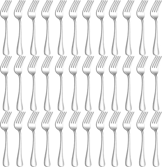 36 Piece Dinner Fork Set (8 Inches) - Premium Stainless Steel Silverware Forks -Table Forks, Metal Forks for Home or Restaurant, Mirror Polished And Dishwasher Safe
