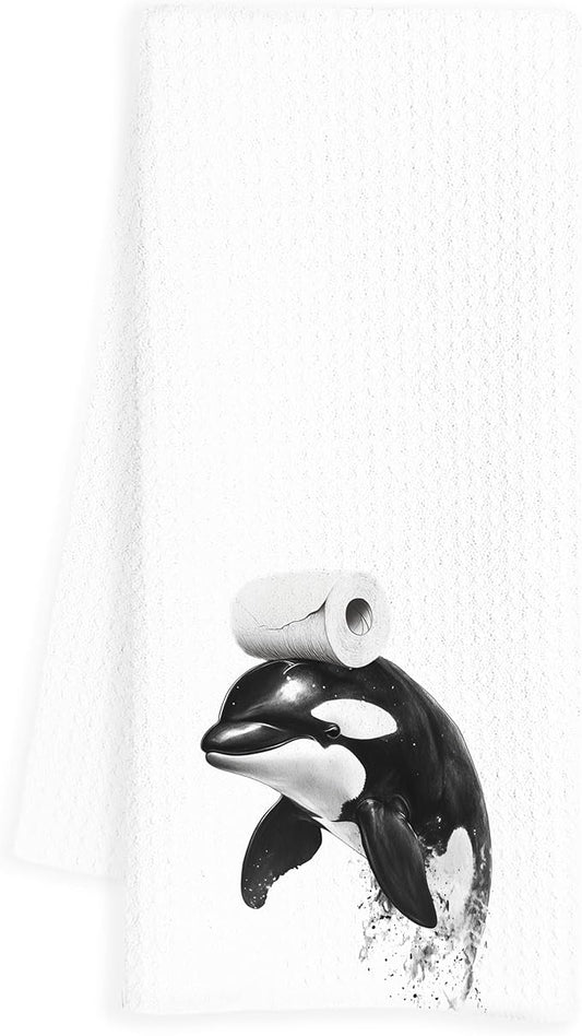 Dolphin Hand Towels for Bathroom, Ocean Animals Bathroom Hand Towels, Dolphin Lover Bathroom Decor, Beach Hand Towels for Bathroom, Funny Hand Towels, Dolphin Gifts, 16x24 Inch