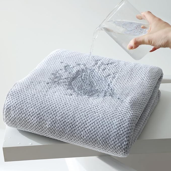 30x60 Inches Extra Large Bath Towels Set Super Soft Absorbent Luxury Microfiber Towels for Bathroom (Gray, 6PCS)