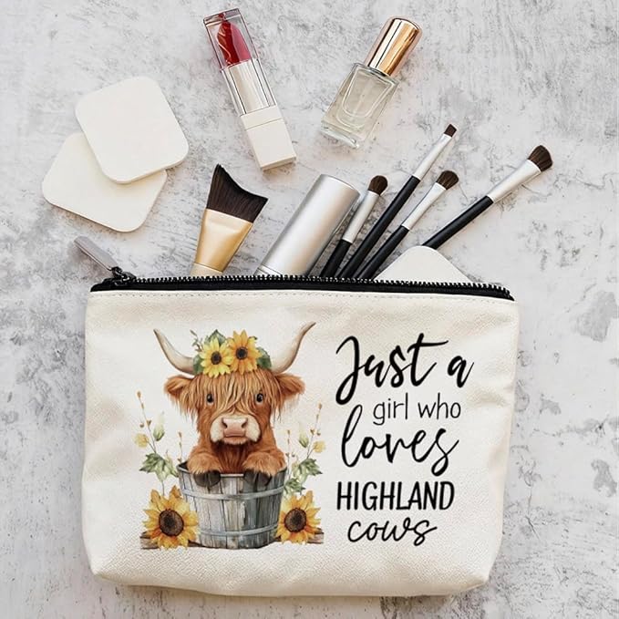 5PCS Highland Cow Cup Gifts for Women, Cute Cows Themed Stuff 16 oz Glass Cups with Lids and Straws, Highland Cow Christmas Birthday Gifts for Coffee Lovers, Women, Cowgirls, Girls, Mom-3