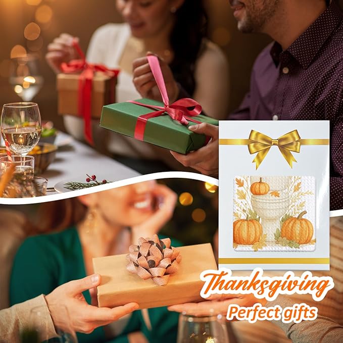 Fall Pumpkin Hand Towels for Kitchen Decor and Tea Dish Towel,1PCS Fall Thanksgiving Day Dishcloths,Farmhouse Fall Pumpkin Decor for Bathroom,Anthropology Autumn Gifts for Women - B05