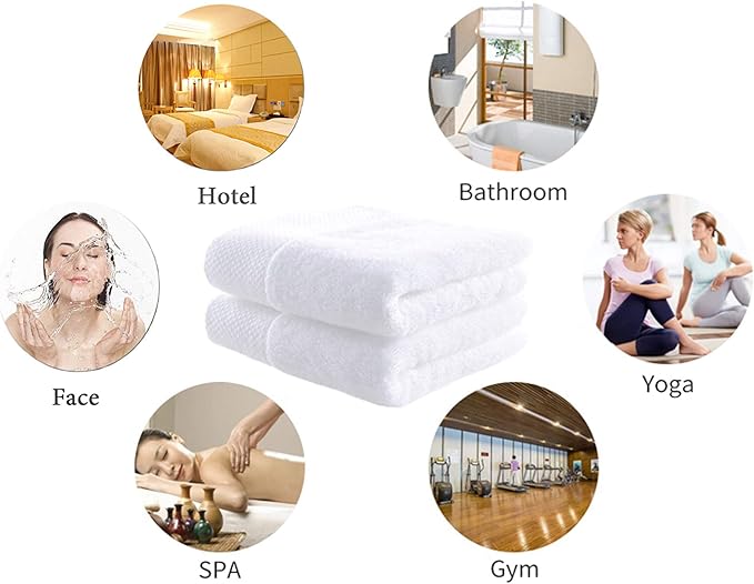 Lin Cotton Hand Towels, Soft & Highly Absorbent Hand Towel for Bathroom,White 2 Pack,14 x 30 Inch