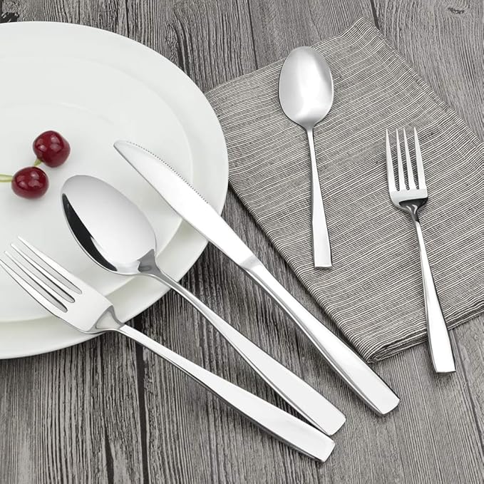 Stainless Steel Flatware Sets, 40-piece, Service for 8