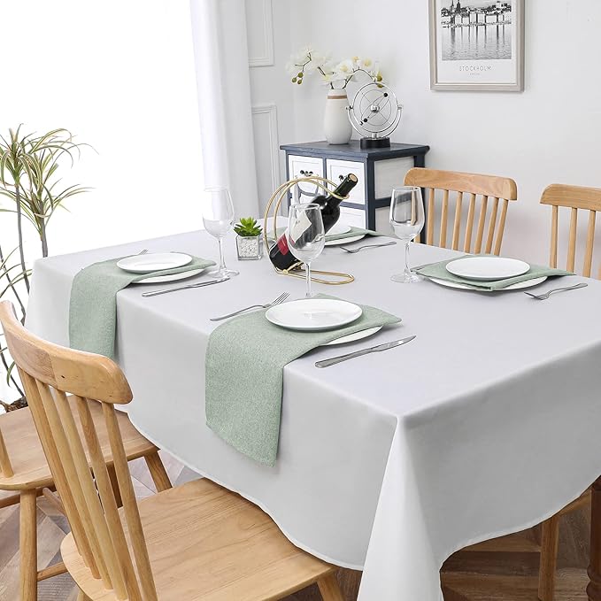 H.VERSAILTEX Linen Textured Cloth Napkins Set of 12 (18" X 18") Linen Textured Dinner Napkins Waterproof Extra Soft Thick Durable Reusable Napkins with Hemmed Edges, Heather Sage