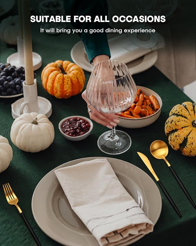 EUIRIO 60-Piece Silverware Set for 12, Stainless Steel Flatware Set Matte Black Gold, Modern Brushed Thick Cutlery Set with Spoons Forks and Knives, Utensil Set for Home Kitchen Hotel Dishwasher Safe