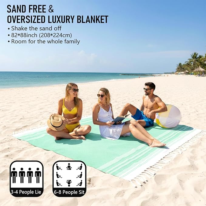 Oversized Turkish Beach Towel Blanket Cotton Giant XL Sandproof Towels Huge Linen XXL Extra Large Big Throw Quilt Blankets for Adults Cloud Travel Camping Glamping Accessories Essentials