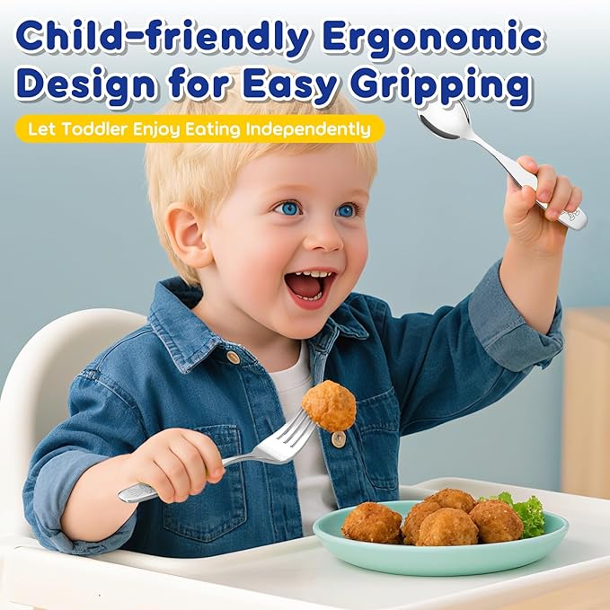 Lehoo Castle Kids Stainless Steel 6PCS Kids Utensils Forks, Spoons and Knives Set, Flatware Set (Space Collection)