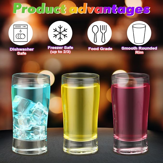 Bokon 12 Pcs Beer Glasses, Small Juice Glasses Cups Iced Tea Glasses Heavy Base Glassware Clear Glass Bulk Tumblers for Drinking Water Beer Milk Orange Juice Kids Breakfast (8 oz)