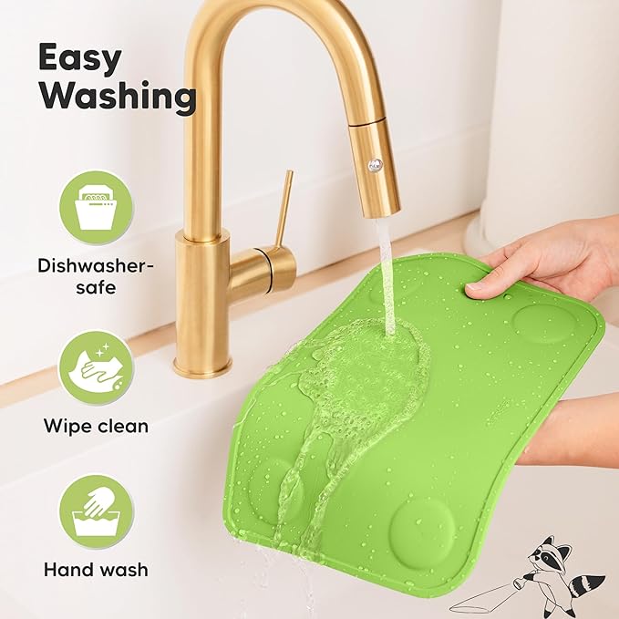 KeaBabies 2-Pack Silicone Placemats for Toddlers - 12x9 Non Slip Suction Baby Silicone Placemat for Kids Eating, Easy to Clean, Busy Travel Baby Mat for Dining Table, Food Grade/BPA-Free (Kea)