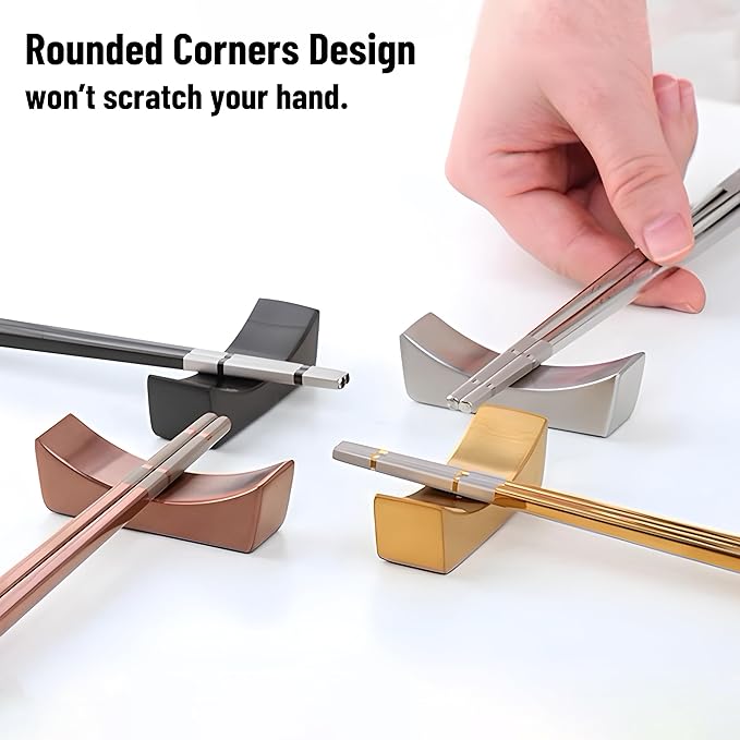 MyLifeUNIT Stainless Steel Chopsticks Rest, Knife Rest and Chopsticks Holder, Set of 4