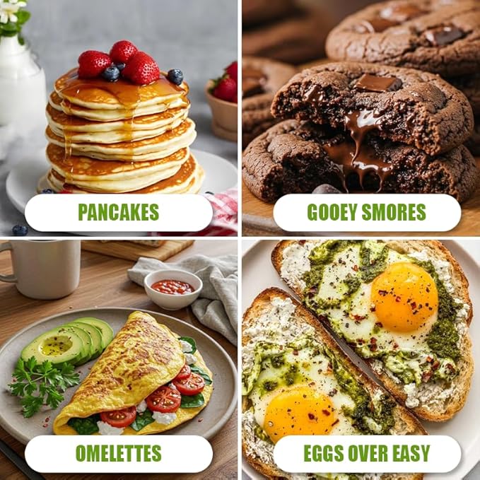 Pancake Maker, Pancake Pan, Double Sided Pan, Steel Nonstick Easy to Flip Pancake Griddle, Sarten Doble Cara Tortilla, Easy-to-clean Double-sided Frying Pan with Flip Design