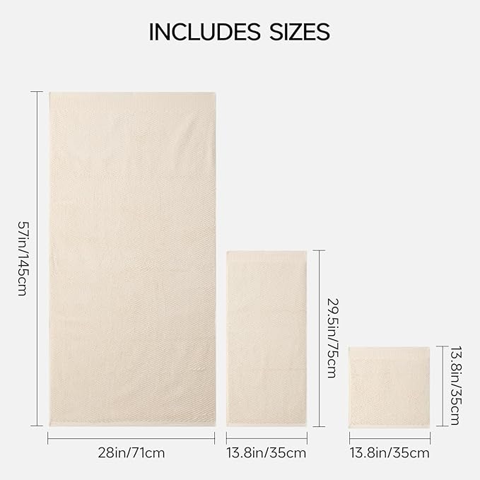 REDKISS Luxury Bath Towel Set of 8, 100% Cotton Bathroom Towels Set with 2 Bath Towels, 2 Hand Towels, 4 Washcloths, Ultra Soft Highly Absorbent Towels for Bathroom, Gym, Hotel, Spa, Brown