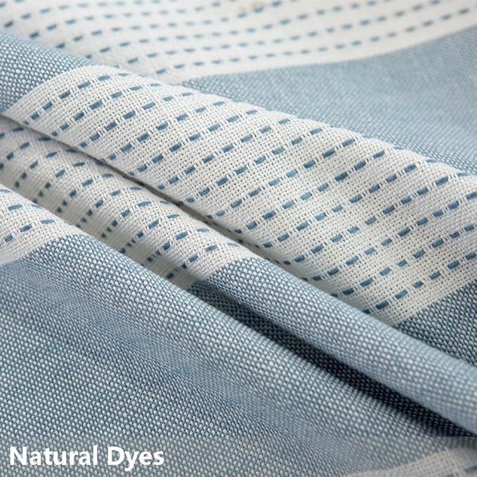 TruDelve Blue and White Stripe Cloth Tablecloths 55 x 70 inch Table Cloth Rectangle Table Fabric Cotton Tablecloths for Rectangle Tables (70"x55", Blue)