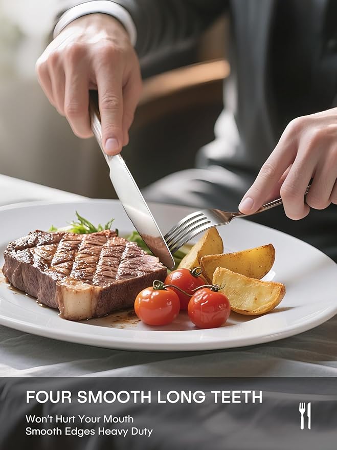 Silverware Set, 30-Piece Flatware Set for 6 Include Forks Spoons Knives Stainless Steel Utensil Set, Mirror Polished Dishwasher Safe Tableware Cutlery Set for Home, Restaurant, Party, Wedding