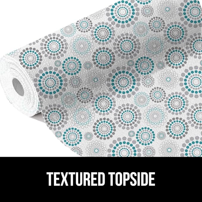 GORILLA GRIP DripGuard Shelf Liner, Non Adhesive Drawer and Kitchen Cabinet Protector, Slip Resistant BPA Free Smooth Surface Plastic Liners for Cabinets, Bathrooms, Closets, 12x120 Inch, Spiral