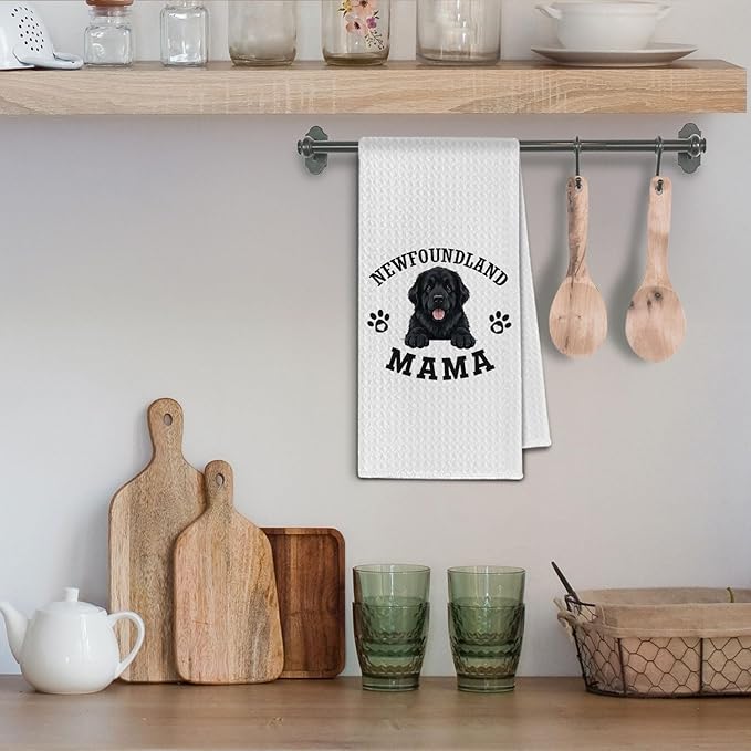 Newfoundland Kitchen Towels, Dog Mama Newfoundland Gifts for Women & Dogs Moms, Dog Lover Gifts Decorative Hand Towels for Bathroom, 16x24 Inch