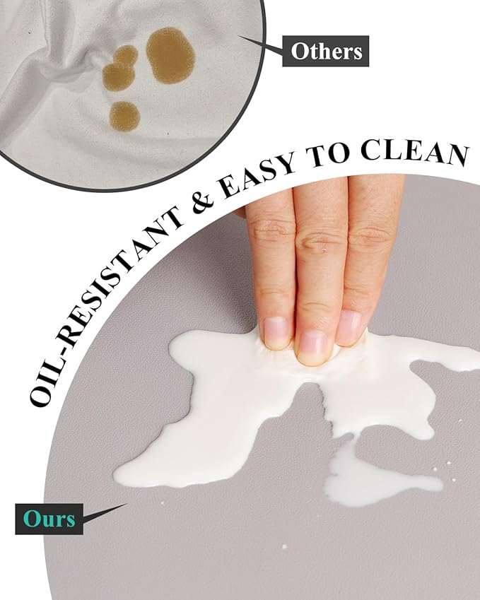 Light Gray Plastic Table Cover Protector, 36" x 60" Waterproof Easy Flat PVC Desk Pad Mat, 1.5mm Thick Rectangle Vinyl Table Top Protector for Dining Room Table, Office, Dresser