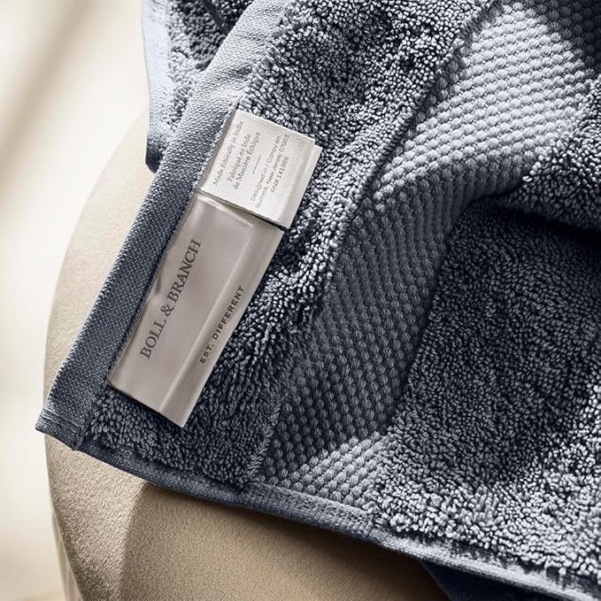 BOLL & BRANCH Plush Bath Sheet Set - Mineral - 6 Piece - Includes 2 Oversized Bath Sheets, 2 Hand Towels & 2 Washcloths - 100% Organic Cotton - Ultra Soft & Luxurious - Quick Absorbing