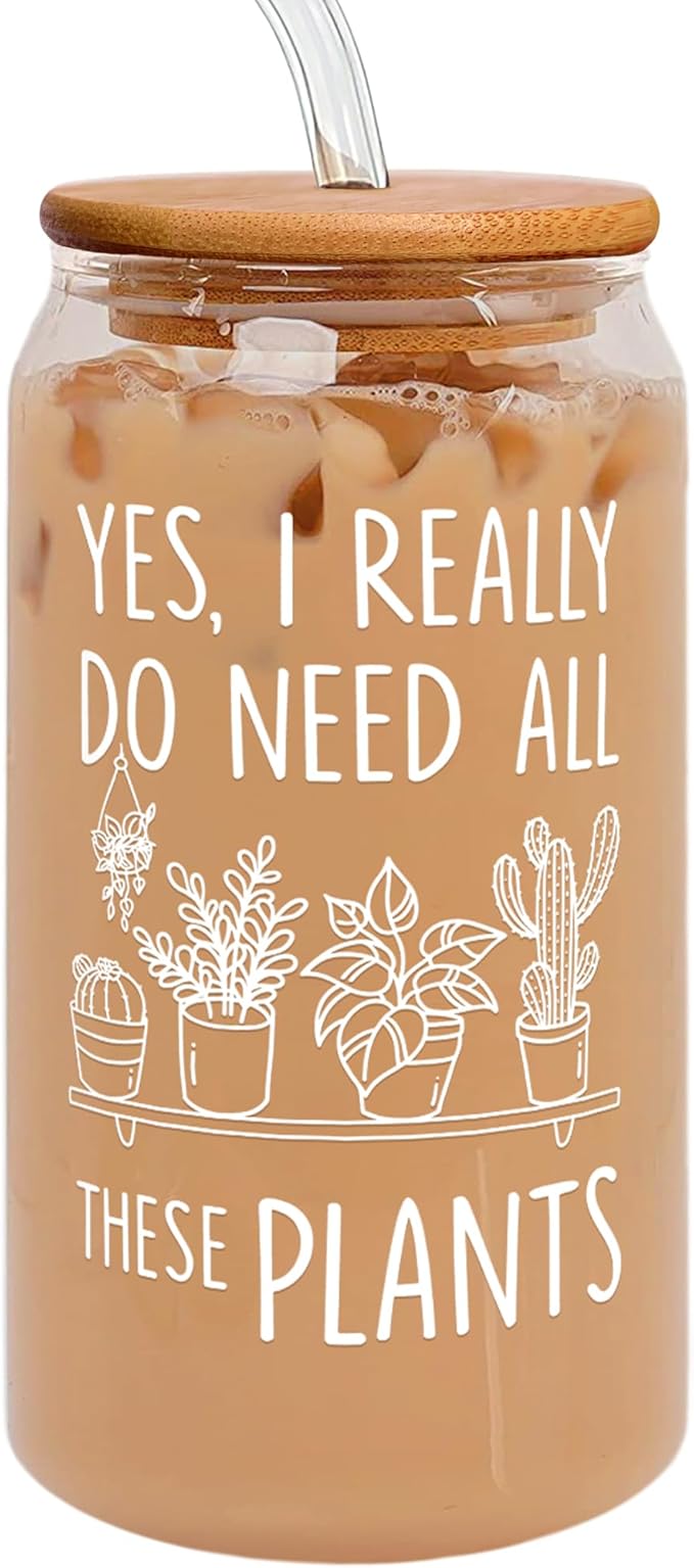 Pawzity Gifts for Plant Lovers - Plant Lover Gifts - Christmas Gift for Plants Lovers - Plants Lover Ideas for Women - Gardening Gift Ideas - 16 Oz Can Glass