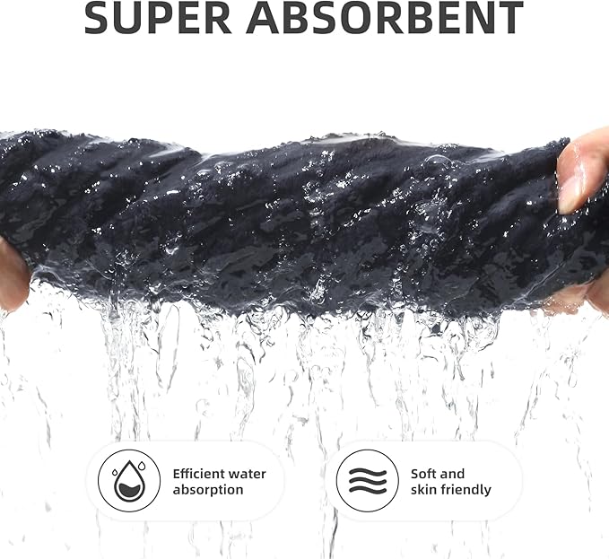 30X60 Inches Regular Bath Towels Sets of 6 for Bathroom Super Soft Quick Dry 2 Bath Towels 2 Hand Towels 2 Washcloth Towels Microfiber Shower (Charcoal Grey, 6 Piece)