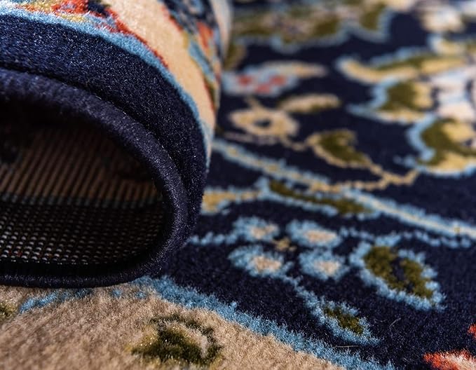 Unique Loom Espahan Collection Area Rug - Cape Cod (6' 1" x 9' Rectangle, Navy Blue/ Black)