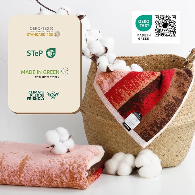 SEMAXE Luxury Bath Towel for Bathroom, 100% Cotton Towel with Hanging Loop and Smart Tag, Soft & Absorbent, Gift Box Packaging,1 Pc Colored Towel, 55" L x 27" W