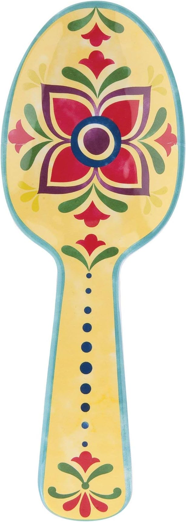 UPware Fiesta Floral Melamine Salad Servers, Serving Utensil Set, Includes Serving Fork and Spoon for Tossing Salad, Pasta, Multicolor, 10.75 Inch, Set of 2
