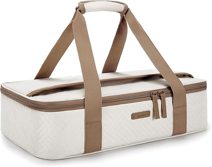 TOURIT Insulated Casserole Carrier for Hot or Cold Food Thermal Food Carrier for Picnic Cookouts Potluck Parties Fits 9" x 13" Baking Dish