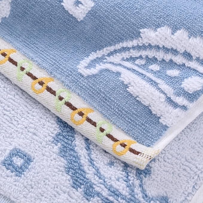 sense gnosis Blue Paisley Pattren Jacquard Hand Towels 100% Cotton Super Soft Absorbent White Terry Double-Sided Hand Towels for Bathroom Decorative Hotel Shower 13" x 29, 2 Pack