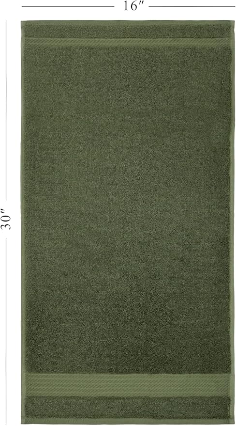 Ozdilek 6-Piece Bath Towel Set, 2 Bath, 2 Hand, 2 Wash, 100% Cotton Turkish Towels, 2 Bath Towels (30x60/550 GSM), 2 Hand Towels (16x30/575 GSM), 2 Washcloths (13x13/600 GSM) (Fern Green)