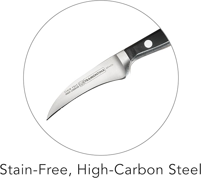 Tramontina Pro Series Forged 3-Inch Peeling Knife, Stain-free High-Carbon Steel Small Kitchen Knives for Cooking
