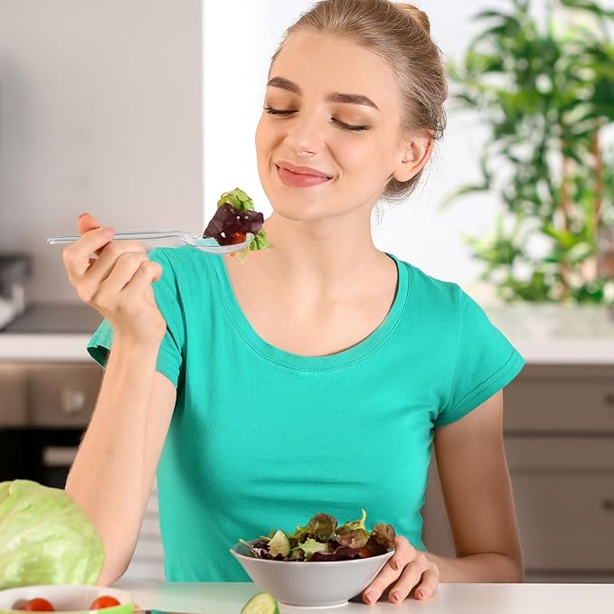 JOLLY CHEF [300 Count] Clear Plastic Spoons, Heavy Duty Disposable Spoons Utensils, Clear Plastic Silverware Bulk for Party, Birthday, Wedding, Thanksgiving