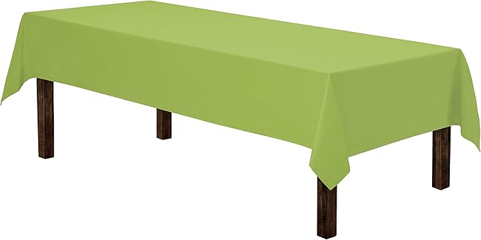 Gee Di Moda Rectangle Tablecloth - 60 x 102 Inch Apple Green Table Cloth for 6 Foot Rectangle Tables - Heavy Duty Washable Fabric - for Holiday Party, Dinner, Weddings, Baby Shower & Events