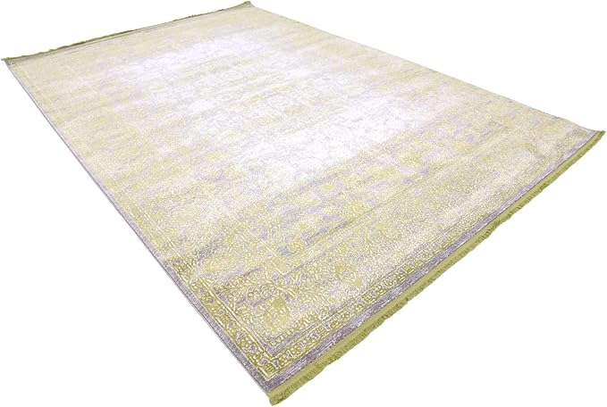 Unique Loom Traditional Classic Intricate Design Distressed Vintage Detail, Area Rug, 7' 0" x 10' 0", Light Green/Gray