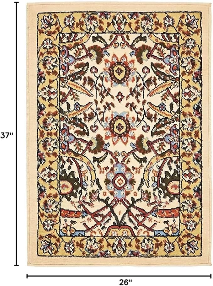 Unique Loom Espahan Collection Area Rug - Cape Cod (2' 2" x 3' 1" Rectangle, Cream/ Black)