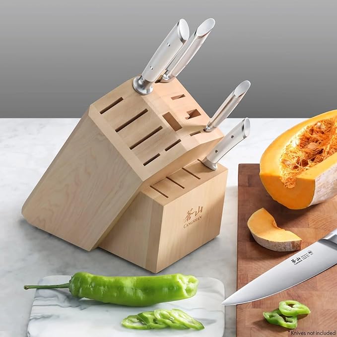 Cangshan Empty Knife Block, 16-Slot Organizer (Maple Wood)